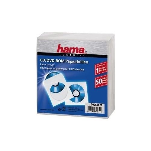 Hama CD-ROM Bustine di Carta Bianche 50 Pezzi
