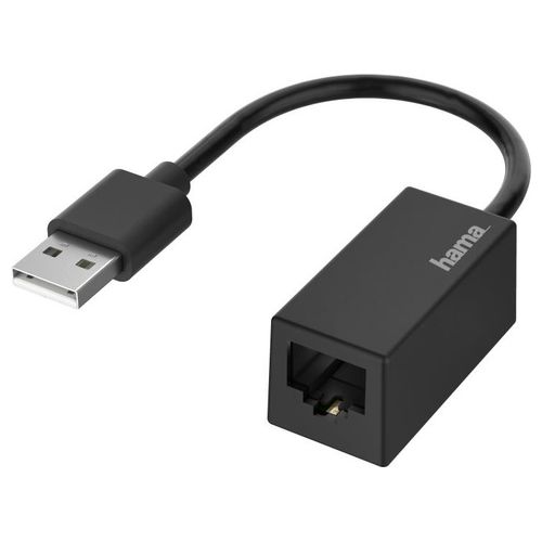 Hama Convertitore USB 2.0 M/8p8c F RJ 45 Fast Ethernet LAN 10/100 Nero