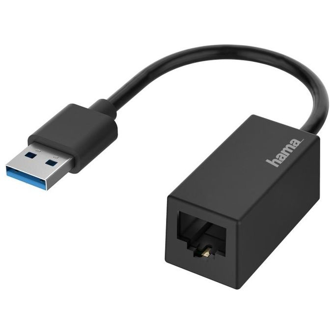 Hama Convertitore USB 3.0 / 8p8c F RJ 45 Fast Ethernet LAN 10/100/1000 Gigabit Nero