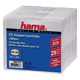 Hama Custodia CD/DVD Slimline 2 Dischi Trasparente