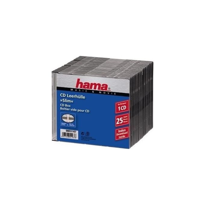 Hama Custodie CD Buote CD-Box-Slim Nero 25 Pezzi