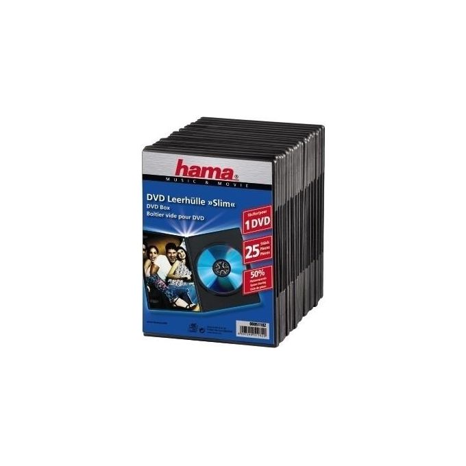 Hama Custodie DVD Slim 25 Pezzi Nero