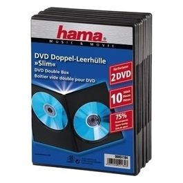 Hama DVD Slim Double-Box 10 Pezzi 2 Dischi Nero