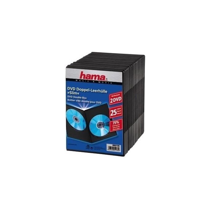 Hama Dvd Slim Double-Box 25 Pezzi 2 Dischi Nero