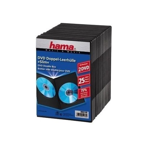 Hama Dvd Slim Double-Box 25 Pezzi 2 Dischi Nero