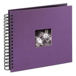 Fine Art Album Fotografico e Portalistino a Spirale Viola 28x24cm 50 Pagine Nere