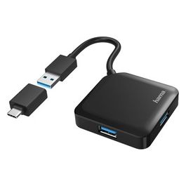 Hama Hub 4 Porte USB 3.2 Gen1 Nero