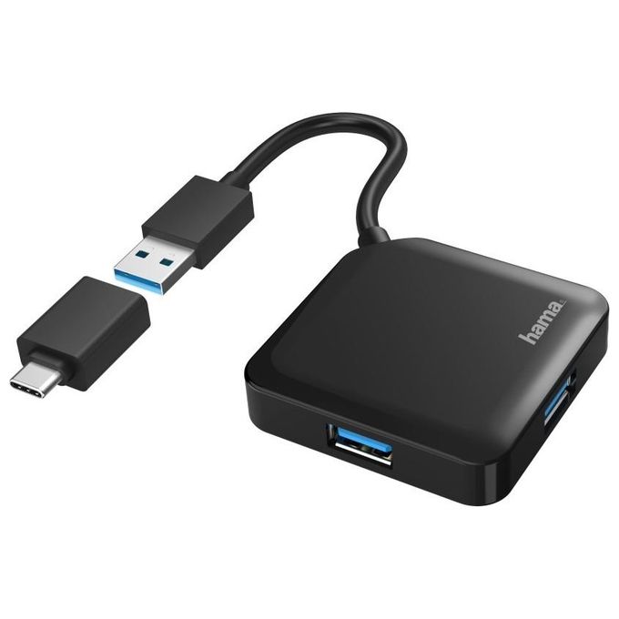 Hama Hub 4 Porte USB 3.2 Gen1 Nero