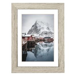 Oslo Gray Pine Cornice Portafoto 15x20cm Legno con Passepartout