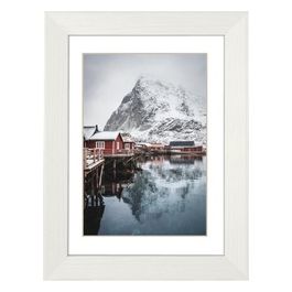 Oslo White Cornice Portafoto 13x18cm Legno con Passepartout