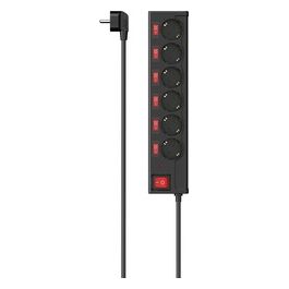 Presa Filtrata con 6 Interruttori Nero
