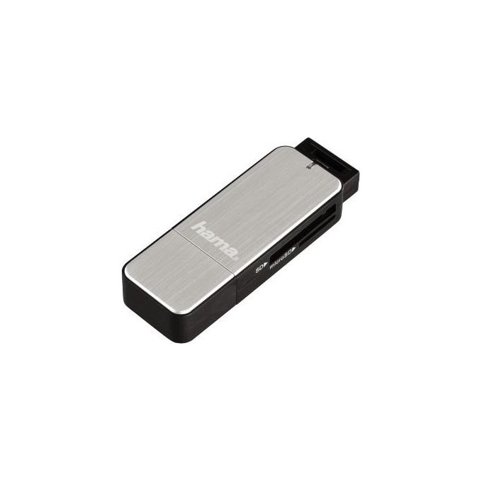 Hama USB 3.0 Multi Card Reader SD-MicroSD Alluminio Nero-Argento