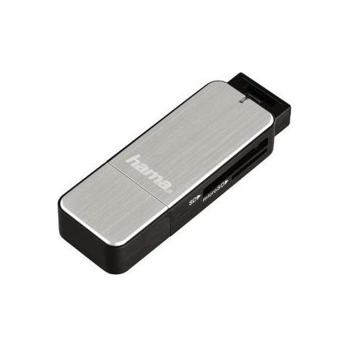 Hama USB 3.0 Multi Card Reader SD/MicroSD Alluminio Nero/Argento