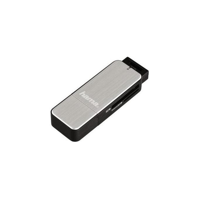 Hama USB 3.0 Multi Card Reader SD/MicroSD Alluminio Nero/Argento