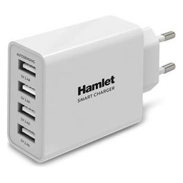 Hamlet Alimentatore da Parete 4 Usb 5V 25W