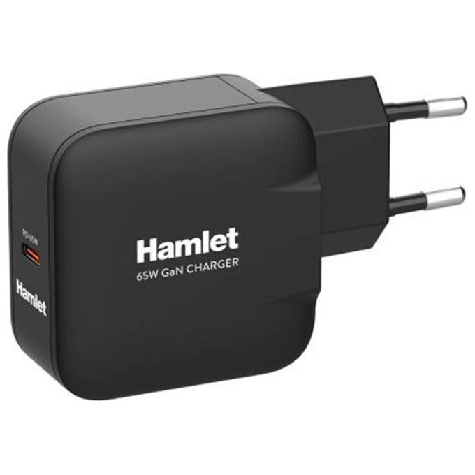 Hamlet Alimentatore USB-C 65W Power Delivery GaN per Notebook Tablet Smartphone