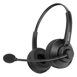 Cuffie Business Biaurali Bluetooth con Microfono Nero