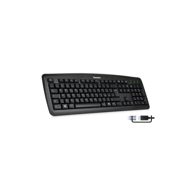 Hamlet XKKITA2-CX Tastiera USB QWERTY Italiano (Nero)