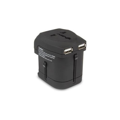 XPW2UTRAVEL Adattatore Universale da Viaggio 150 Paesi 2 Porte USB 2100 mA 8A Fusibile integrato colore Nero