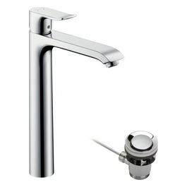 hansgrohe Metris Miscelatore monocomando lavabo 260 da catino con tirante Cromo 31082000 Cromo ComfortZone 260mm con scarico a tirante