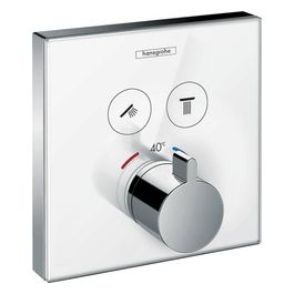 Hansgrohe Showerselect Glass Parte Est. Miscelat. Doccia Termostatico 2 Utenze Bianco/Cromo