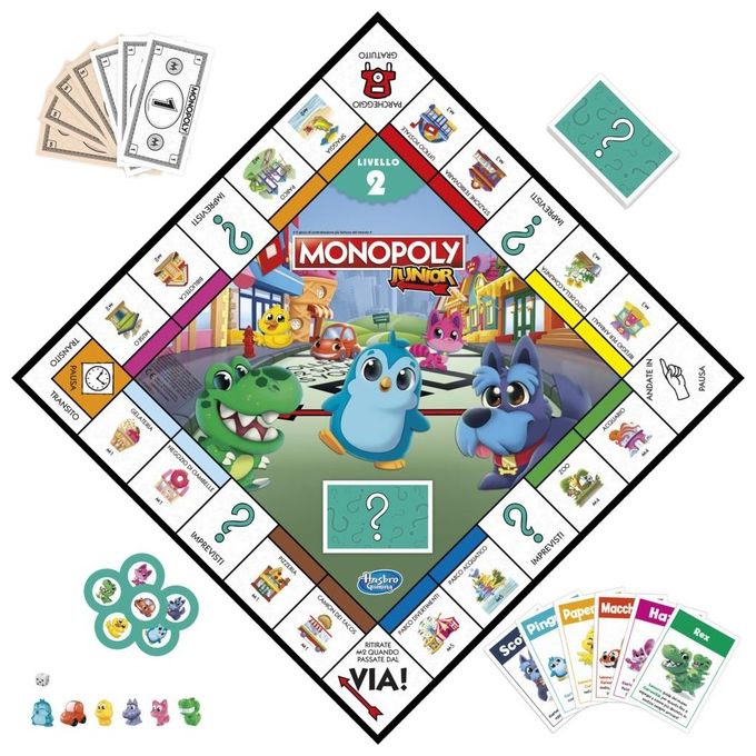Hasbro Gioco Gaming Monopoly Junior 2 Giochi in 1