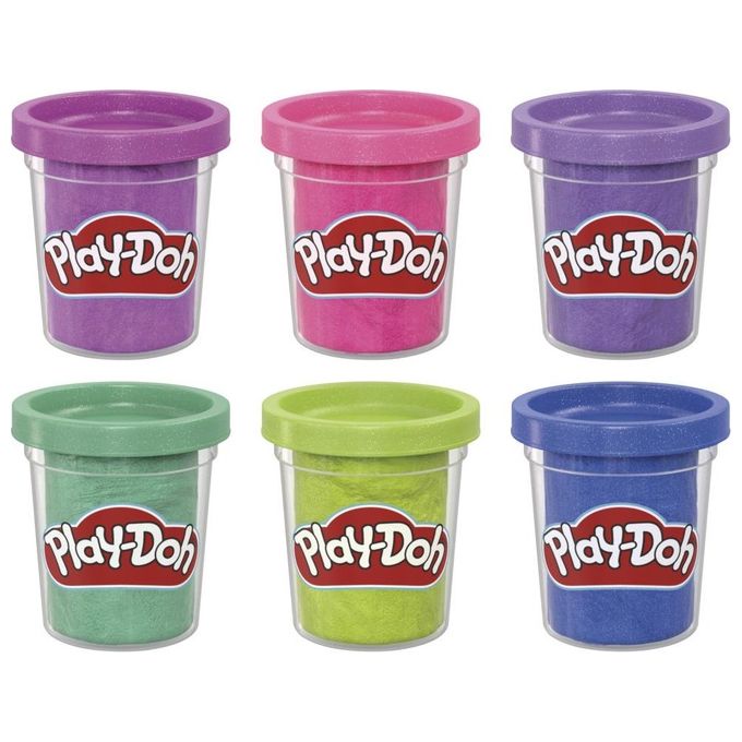 Image of Hasbro Pasta Modellabile Play-Doh 6 Vasetti Brillanti Sparkle Collection