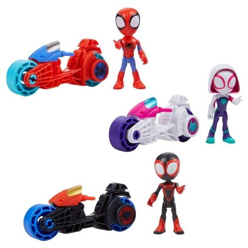 Hasbro Personaggio Spidey e i Suoi Fantastici Amici Motociclo con Personaggio Ghost Spider - ASSORTITO