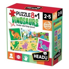 Headu It22243 - Puzzle 8+1 Dinosaurs