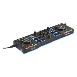 Hercules Controller STARLIGHT DJ Usb Portatile 2 Tracce con 8 Pads/Scheda Audio per Pc/Mac Nero