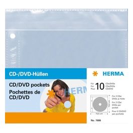 Herma 5 Custodie Trasparenti per 2 Cd/Dvd a Tasca