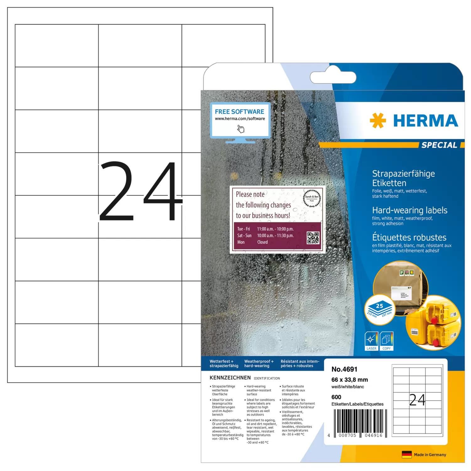 Herma Etichette Resistenti 66x33,8mm