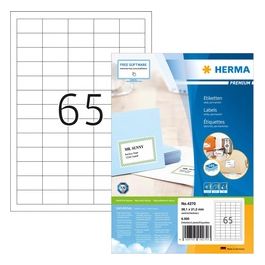 Premium Etichette 38,1x21,2mm 100 Fogli DIN A4 6500 Pezzi