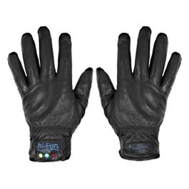 Hi-Call Leather Guanti Bluetooth per Smartphone in Pelle con Speaker Integrato Leather X-Large Black