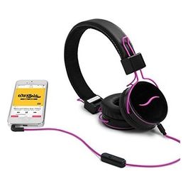 Hi-Deejay Cuffie Professionali Rivestite in Tessuto Metal Black Pink