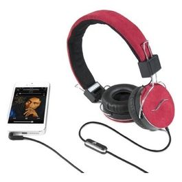 Hi-Deejay Cuffie Professionali Rivestite in Tessuto Nappa Red