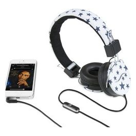 Hi-Deejay Cuffie Professionali Rivestite in Tessuto White Blue Star