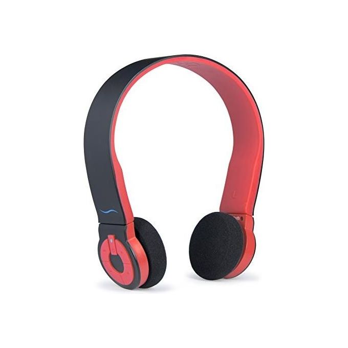 Hi-Edo Cuffie Bluetooth con Design Minimal Black Red