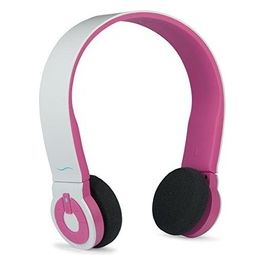 Hi-Edo Cuffie Bluetooth con Design Minimal White Pink