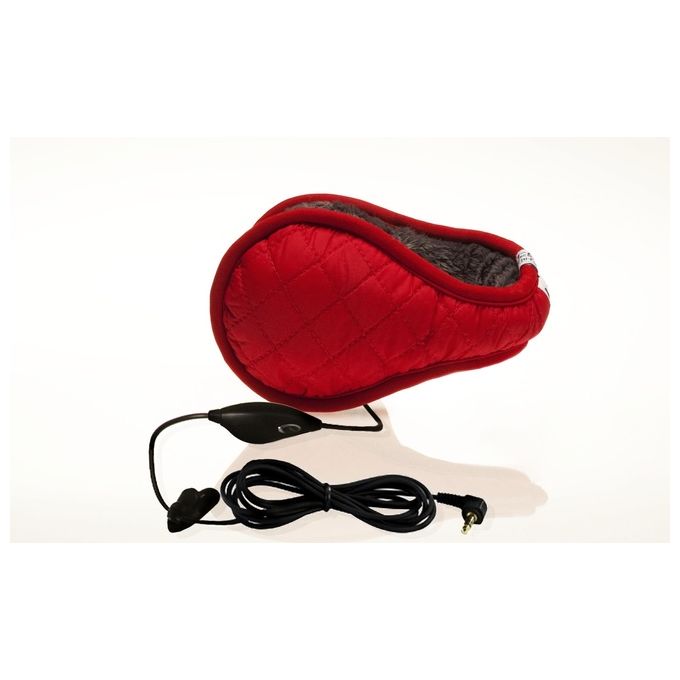 Hi-Ear Paraorecchie Musicale con Speaker e Jack 3.5 Trapuntato Rosso