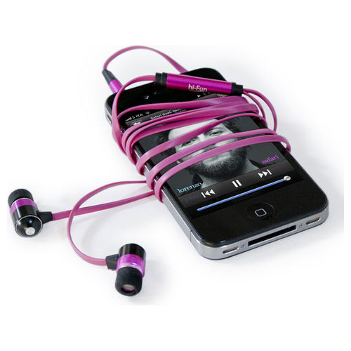 Hi-Earphones Auricolare con Design Minimal Pink