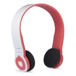 Hi-Edo Cuffie Bluetooth con Design Minimal White Red