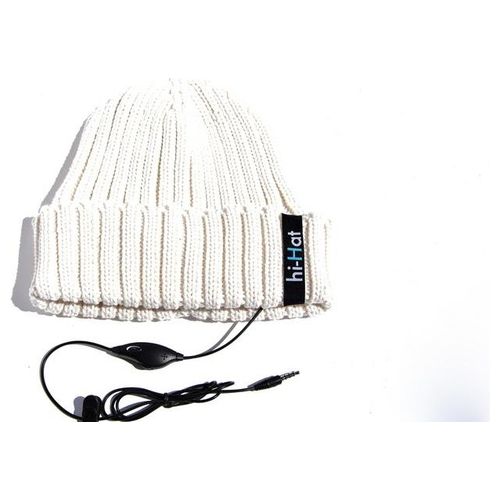 Hi-Hat Cappellino Musicale Classico con Speaker e Jack 3.5 White