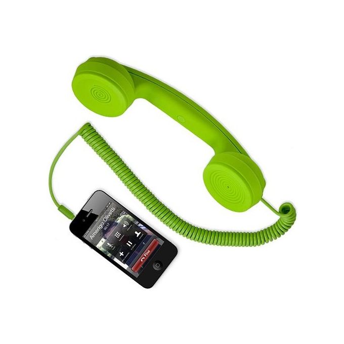 Hi-Ring Cornetta Telefonica Vintage con Jack 3.5 Green