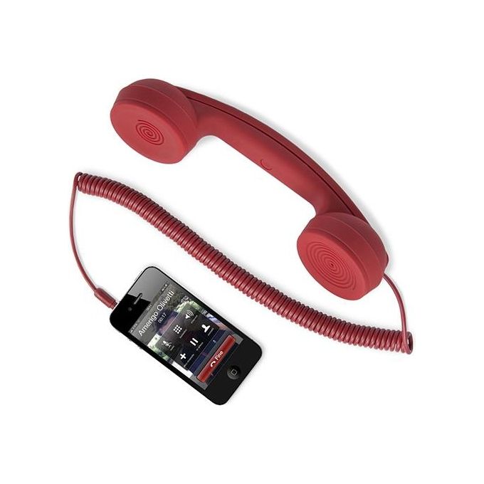 Hi-Ring Cornetta Telefonica Vintage con Jack 3.5 Red