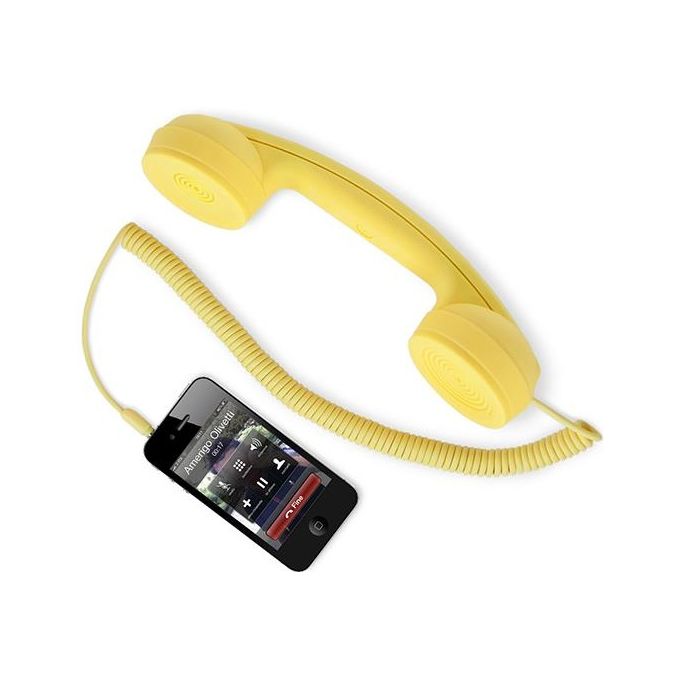 Hi-Ring Cornetta Telefonica Vintage con Jack 3.5 Yellow