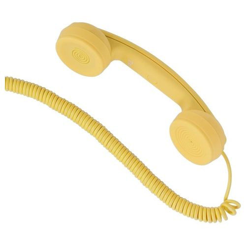 Hi-Ring Mini Cornetta Telefonica Portatile Vintage con Jack 3.5 Mini Yellow