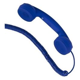 Hi-Ring Mini Cornetta Telefonica Portatile Vintage con Jack 3.5 Mini Blu