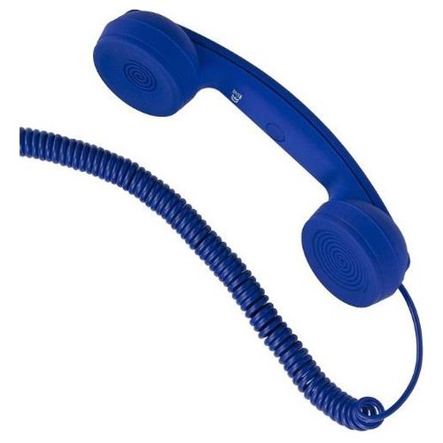Hi-Ring Mini Cornetta Telefonica Portatile Vintage con Jack 3.5 Mini Blu