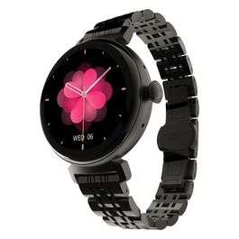 Aura Smartwatch da Donna Display AMOLED in Acciaio Inossidabile da 1.08" Steel Black
